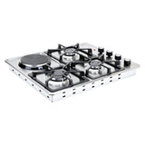 Estufa de Empotrar Haceb Mixta Inox 60x51cm 110 Voltios para Mixto con Cuatro Quemadores