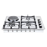 Estufa de Empotrar Haceb Mixta Inox 60x51cm 110 Voltios para Mixto con Cuatro Quemadores