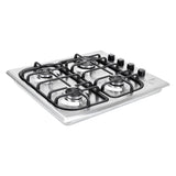 Estufa de Empotrar Haceb Sesamo Inox 60x51cm 110 Voltios para Gas Propano con Cuatro Quemadores