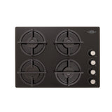 Estufa de Empotrar Haceb Cristal Negro 60x43cm 110 Voltios para Gas Natural con Cuatro Quemadores