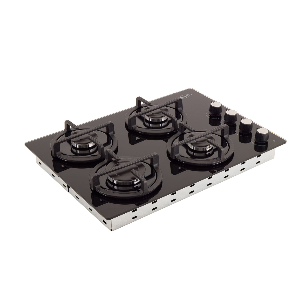 Estufa de Empotrar Haceb Cristal Negro 60x43cm 110 Voltios para Gas Natural con Cuatro Quemadores