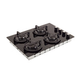 Estufa de Empotrar Haceb Cristal Negro 60x43cm 110 Voltios para Gas Propano con Cuatro Quemadores