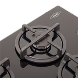 Estufa de Empotrar Haceb Cristal Negro 60x43cm 110 Voltios para Gas Propano con Cuatro Quemadores