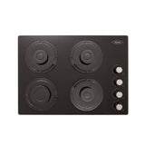 Estufa de Empotrar Haceb Cristal Negro 60x43cm 110 Voltios para Gas Propano con Cuatro Quemadores