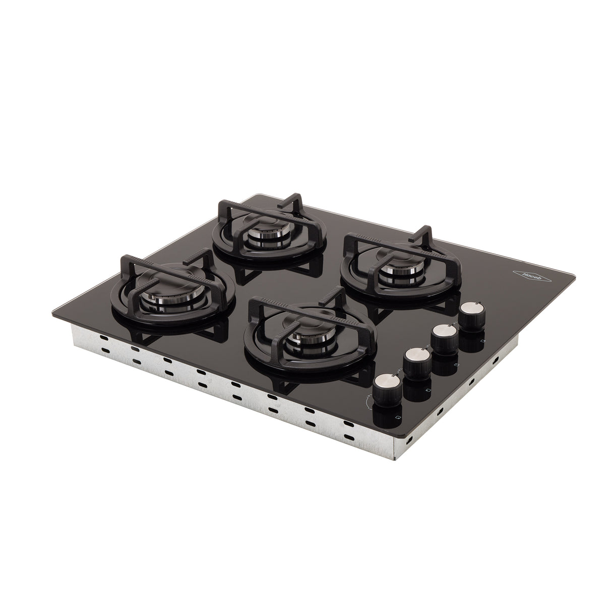 Estufa de Empotrar Haceb Cristal Negro 60x51cm 110 Voltios para Gas Propano con Cuatro Quemadores