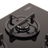 Estufa de Empotrar Haceb Cristal Negro 60x51cm 110 Voltios para Gas Propano con Cuatro Quemadores