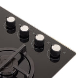Estufa de Empotrar Haceb Cristal Negro 60x51cm 110 Voltios para Gas Propano con Cuatro Quemadores