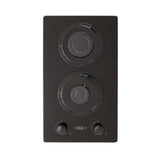 Estufa de Empotrar Haceb Cristal Negro 30x51cm 110 Voltios para Gas Natural con Dos Quemadores
