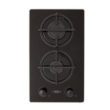 Estufa de Empotrar Haceb Cristal Negro 30x51cm 110 Voltios para Gas Propano con Dos Quemadores