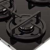 Estufa de Empotrar Haceb Cristal Negro y Plata 60x43cm 110 Voltios para Gas Natural con Tres Quemadores