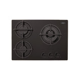 Estufa de Empotrar Haceb Cristal Negro 60x43cm 110 Voltios para Gas Natural con Tres Quemadores