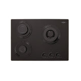 Estufa de Empotrar Haceb Cristal Negro 60x43cm 110 Voltios para Gas Natural con Tres Quemadores