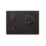 Estufa de Empotrar Haceb Cristal Negro 60x43cm 110 Voltios para Gas Natural con Tres Quemadores