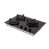 Estufa de Empotrar Haceb Cristal Negro 60x43cm 110 Voltios para Gas Natural con Tres Quemadores