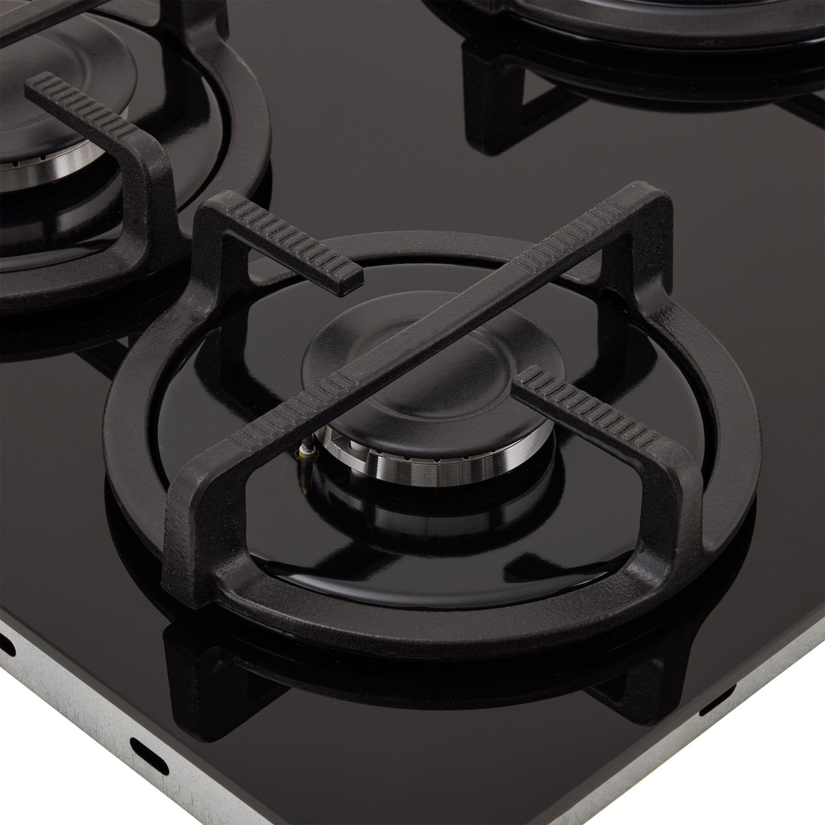 Estufa de Empotrar Haceb Cristal Negro 60x43cm 110 Voltios para Gas Natural con Tres Quemadores