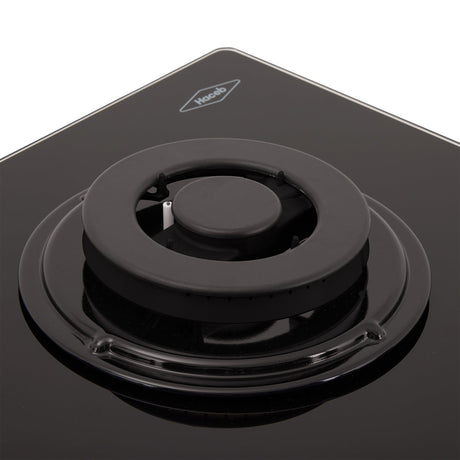 Estufa de Empotrar Haceb Cristal Negro 60x43cm 110 Voltios para Gas Natural con Tres Quemadores
