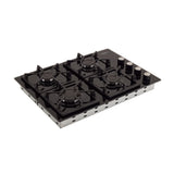 Estufa de Empotrar Haceb Cristal TA Negro 60x43cm 110 Voltios para Gas Propano con Cuatro Quemadores