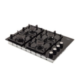 Estufa de Empotrar Haceb Cristal TA Negro 60x43cm 110 Voltios para Gas Propano con Cuatro Quemadores