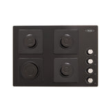 Estufa de Empotrar Haceb Cristal TA Negro 60x43cm 110 Voltios para Gas Propano con Cuatro Quemadores