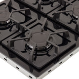 Estufa de Empotrar Haceb Cristal TA Negro 60x43cm 110 Voltios para Gas Propano con Cuatro Quemadores