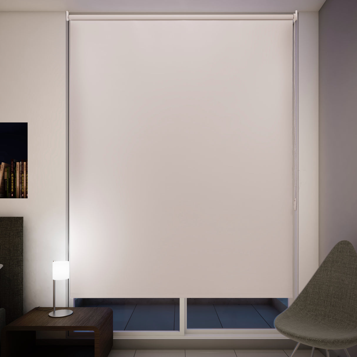 Cortina Blackout Blanco 220x230cm Enrollable Fondo Entero