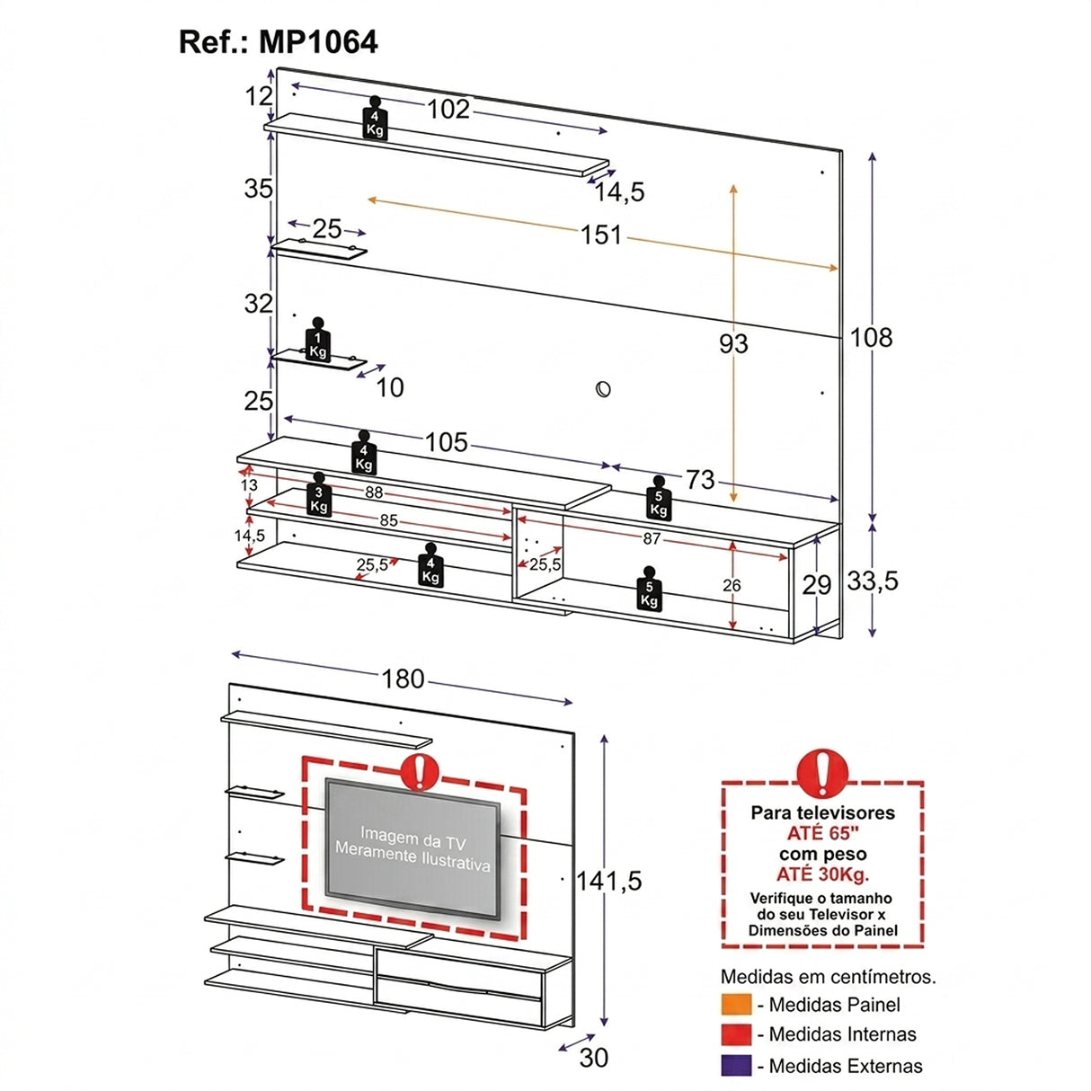 Centro de Entretenimiento Negro Mate 213x171cm Para TV Hasta 65" Pulgadas con Siete Compartimientos y con Ranura para Cables