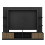 Centro de Entretenimiento Negro Mate 213x171cm Para TV Hasta 65" Pulgadas con Diez Compartimientos y con Ranura para Cables