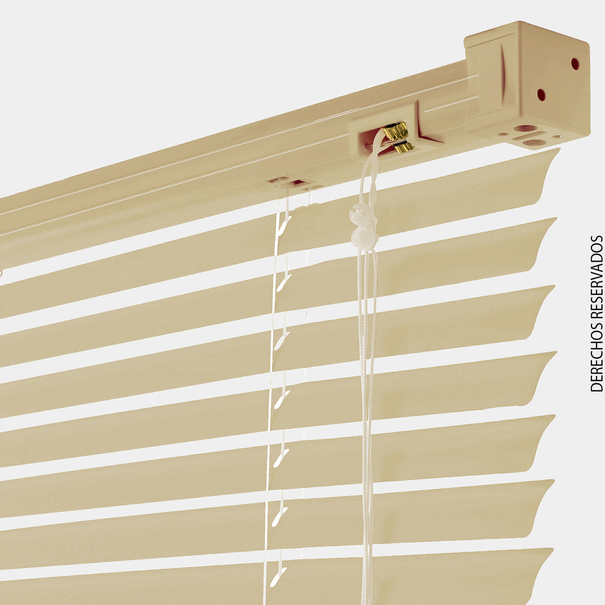 Persiana Horizontal Crema 140x140cm de Apertura Vertical con Soporte Propio