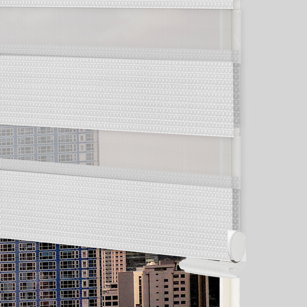 Cortina Roller Duo Elegance Blanco 150x170cm Enrollable de Rayas Apertura Vertical y con Sistema Propio