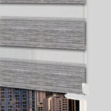 Cortina Roller Duo Elegance Gris 100x170cm Enrollable de Rayas Apertura Vertical y con Sistema Propio