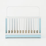 Cuna 3 en 1 Azul Aguamarina y Blanco 66x80cm para Colchón Infantil 60 X 130 Cm con Colchón y sin Cabecero