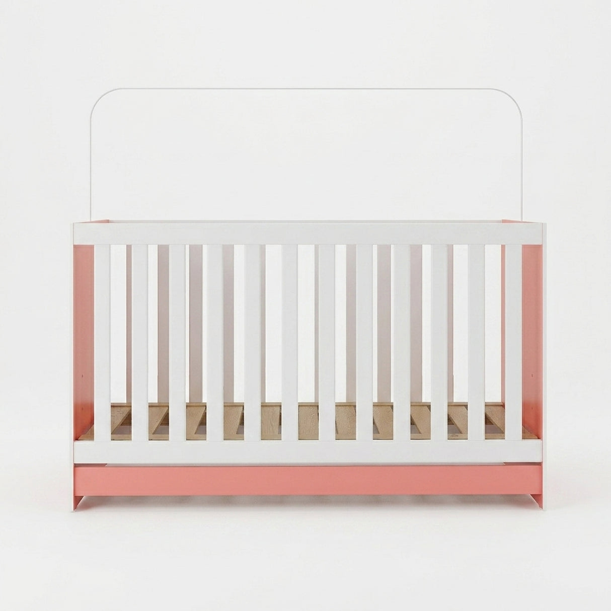 Cuna 3 en 1 Blanco y Rosa 66x80cm para Colchón Infantil 60 X 130 Cm con Colchón y sin Cabecero