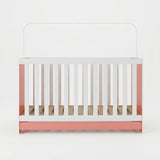 Cuna 3 en 1 Blanco y Rosa 66x80cm para Colchón Infantil 60 X 130 Cm con Colchón y sin Cabecero