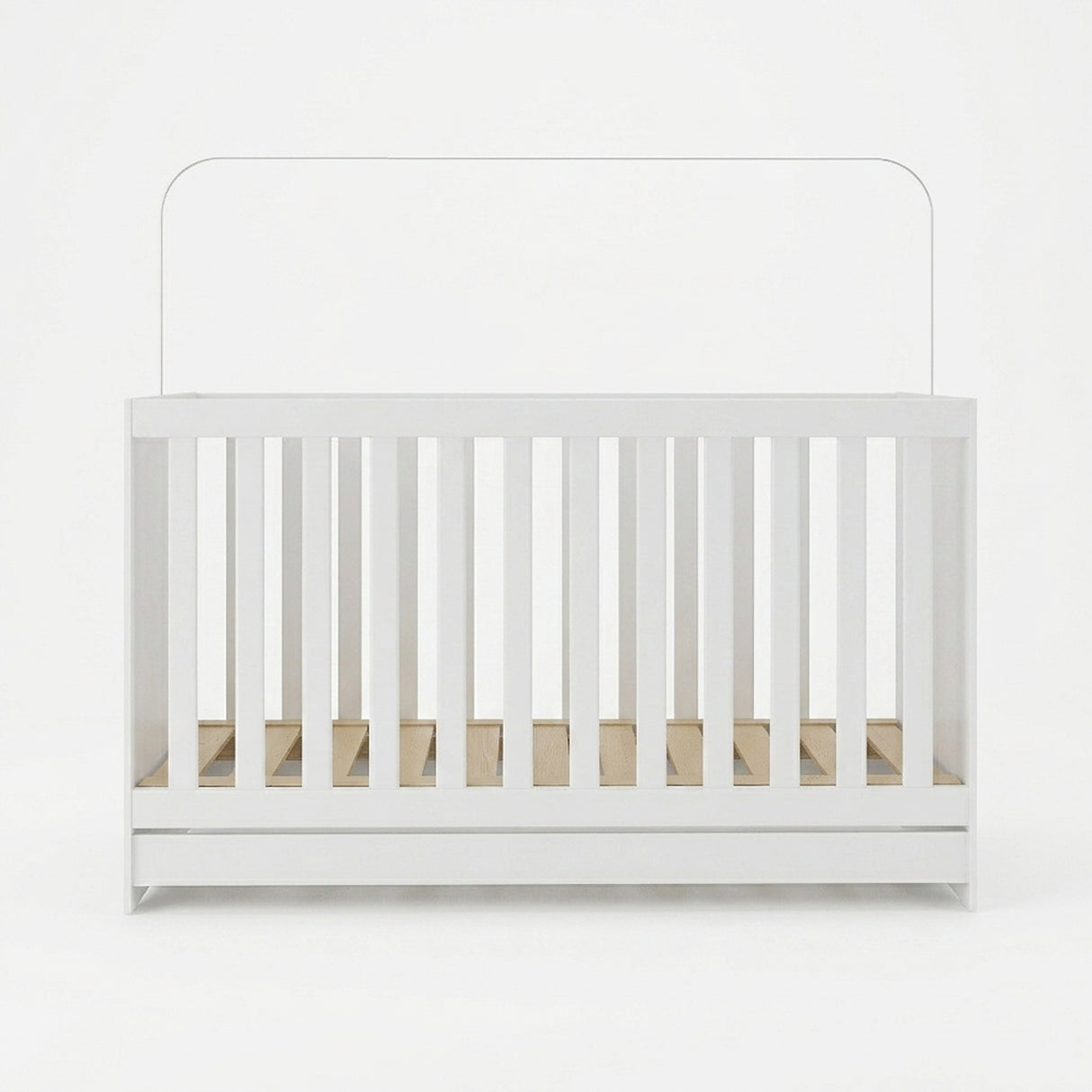 Cuna 3 en 1 Madera Clara Natural y Blanco 66x80cm para Colchón Infantil 60 X 130 Cm con Colchón y sin Cabecero