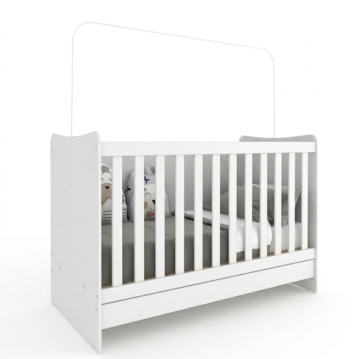 Cuna 4 en 1 Blanco 68x91cm para Colchón Infantil 60 X 130 Cm con Colchón y sin Cabecero