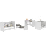 Cuna 4 en 1 Blanco 68x91cm para Colchón Infantil 60 X 130 Cm con Colchón y sin Cabecero