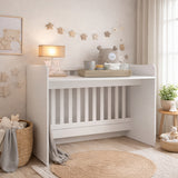Cuna 4 en 1 Blanco 68x91cm para Colchón Infantil 60 X 130 Cm con Colchón y sin Cabecero