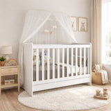 Cuna 4 en 1 Blanco 68x91cm para Colchón Infantil 60 X 130 Cm con Colchón y sin Cabecero