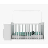 Cuna con Cómoda Blanco 68x73cm para Colchón Infantil 60 X 130 Cm con Colchón y sin Cabecero