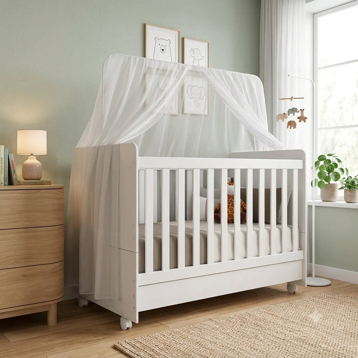 Cuna 3 en 1 Blanco 79x98cm para Colchón Infantil 60 X 130 Cm con Colchón y sin Cabecero