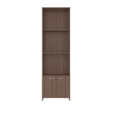 Biblioteca Lisa Easy Avellana 55.1x181.5cm con Tres Compartimientos y con Un Cajón