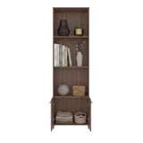 Biblioteca Lisa Easy Avellana 55.1x181.5cm con Tres Compartimientos y con Un Cajón