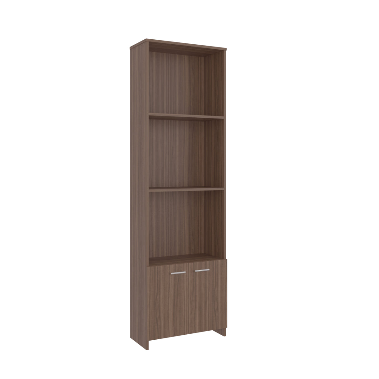 Biblioteca Lisa Easy Avellana 55.1x181.5cm con Tres Compartimientos y con Un Cajón