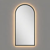 Espejo de Pared Led Negro 60x120cm de Arco Superior Luz Cálida con Marco En Madera