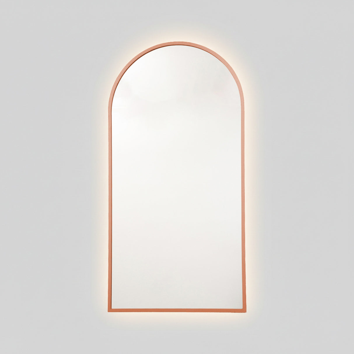 Espejo de Pared Led Oro Rosa 60x120cm de Arco Superior Luz Cálida con Marco En Madera