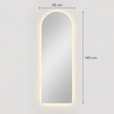 Espejo de Pared Led Verona 45x140cm de Arco Superior Luz Cálida