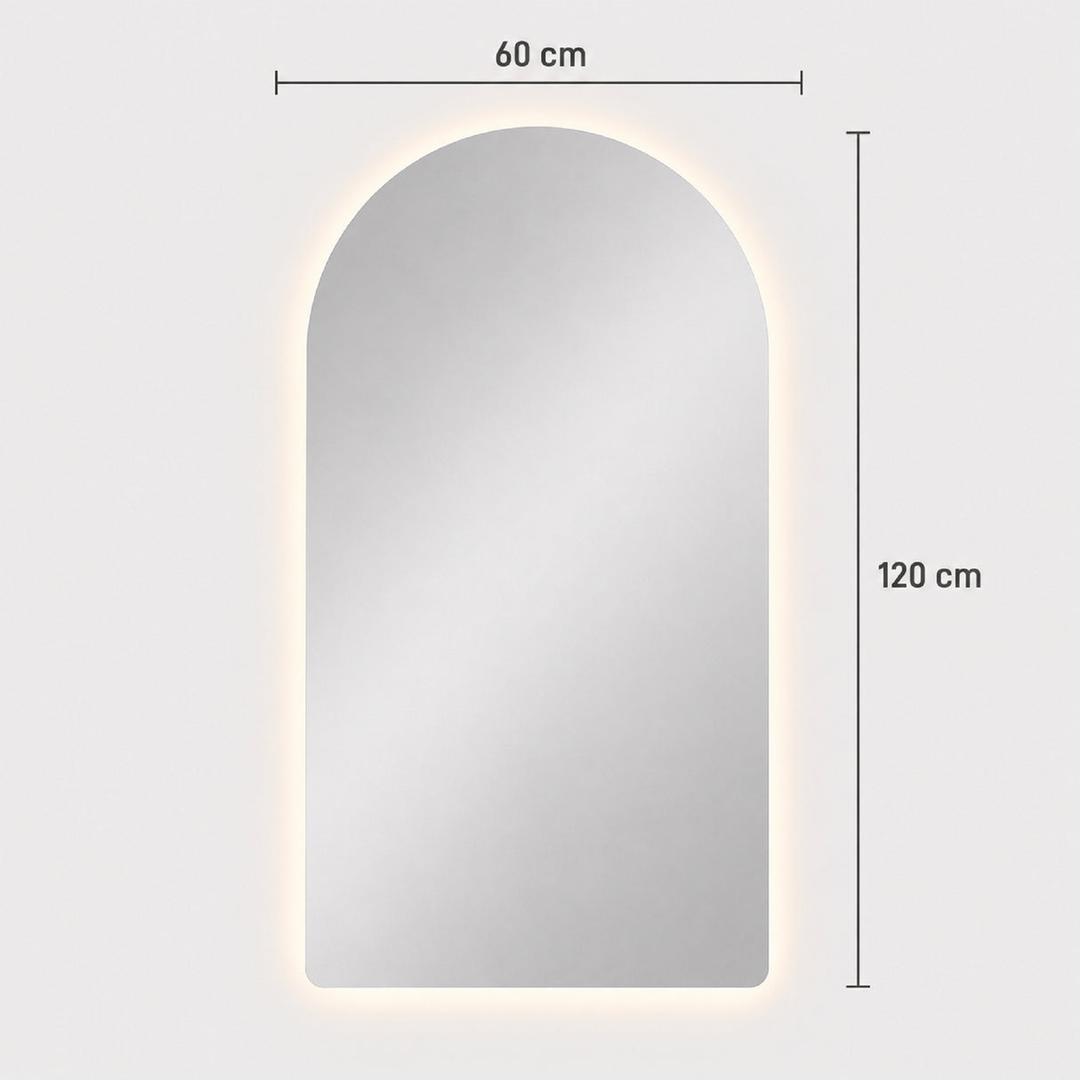 Espejo de Pared Led Verona 60x120cm de Arco Superior Luz Cálida