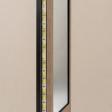 Espejo de Pared Led Oro Rosa 40x80cm Ovalado Luz Cálida con Marco En Madera
