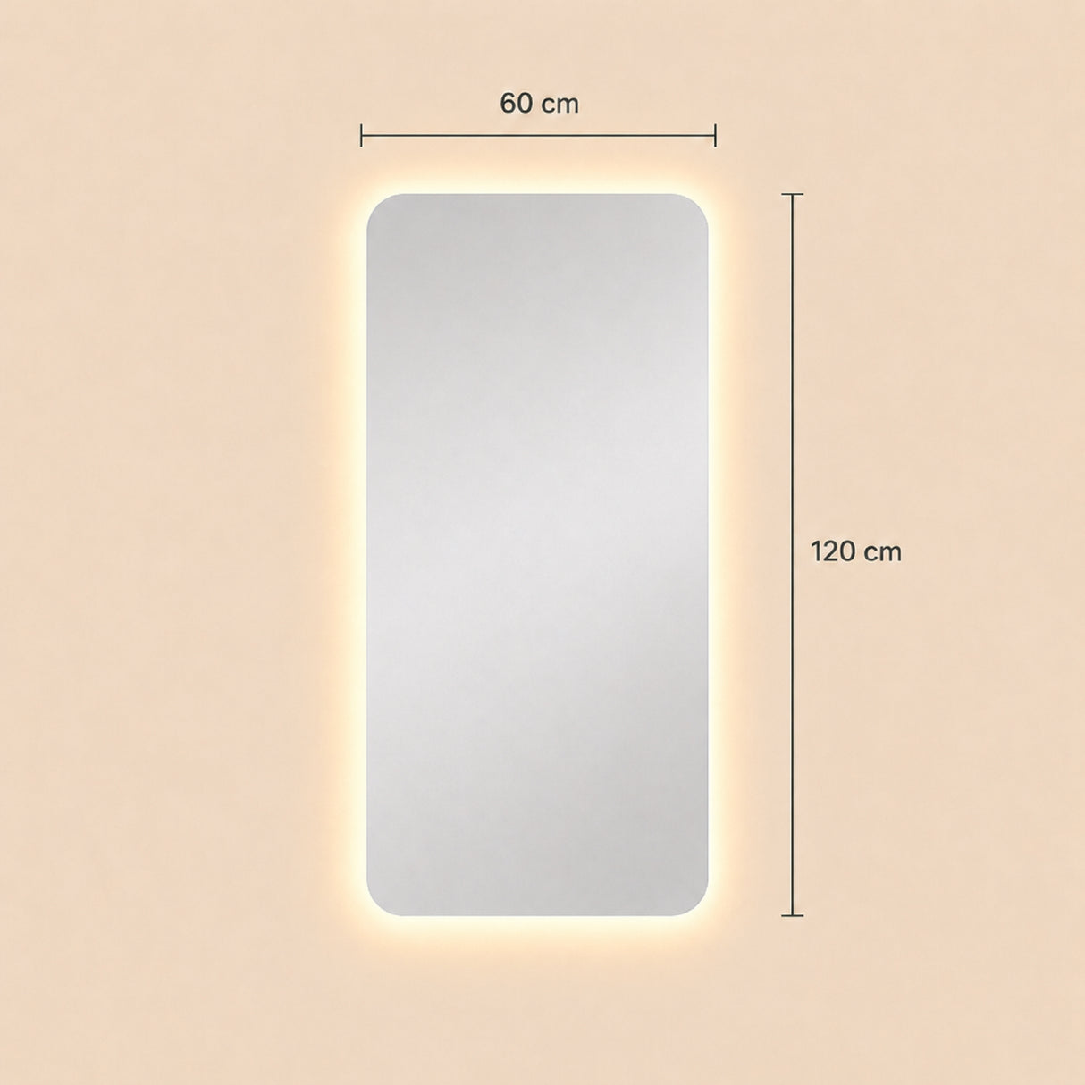 Espejo de Pared Led Parma 60x120cm Rectangular Luz Cálida