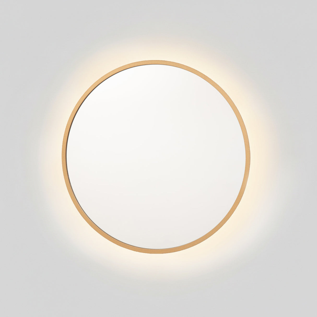 Espejo de Pared Led Oro Rosa 40x40cm Redondo Luz Cálida con Marco En Madera